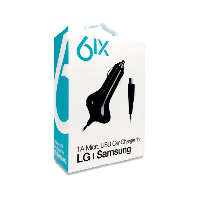 6IX 1A Micro USB Car Charger Автомобильное зарядное устройство 6IX 1A Micro USB Car Charger Автомобильное зарядное устройство