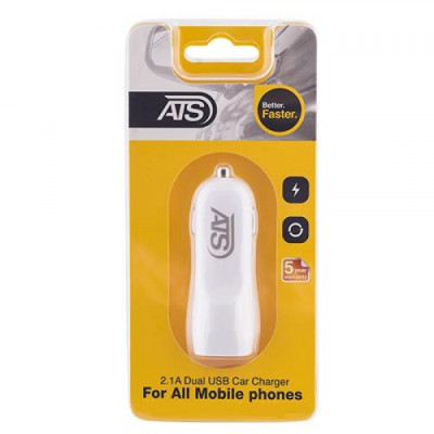ATS 2.1A Двойное USB автомобильное зарядное устройство (адаптер) ATS 2.1A Двойное USB автомобильное зарядное устройство (адаптер)