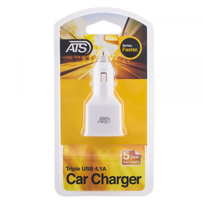 ATS 4.1A Тройное USB автомобильное зарядное устройство