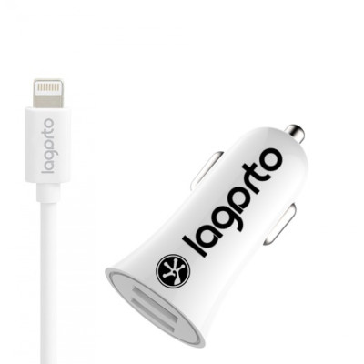 Автомобильное зарядное устройство 2A Dual USB Port для iPhone 7/8/X